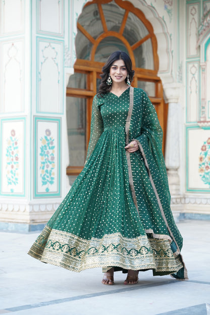 Readymade Ethnic Anarkali Gown with Dupatta