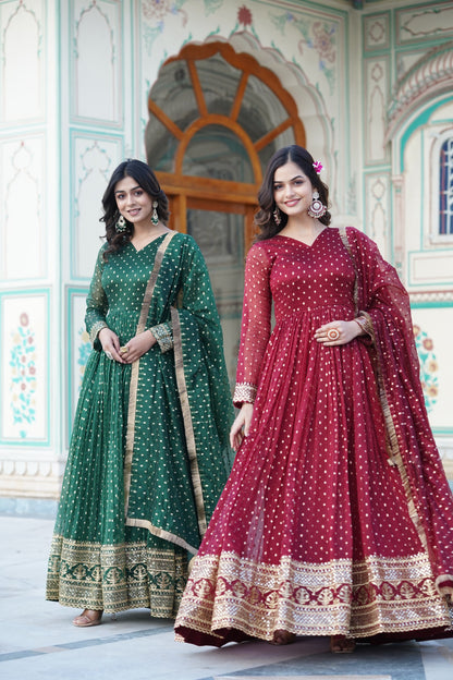 Readymade Ethnic Anarkali Gown with Dupatta