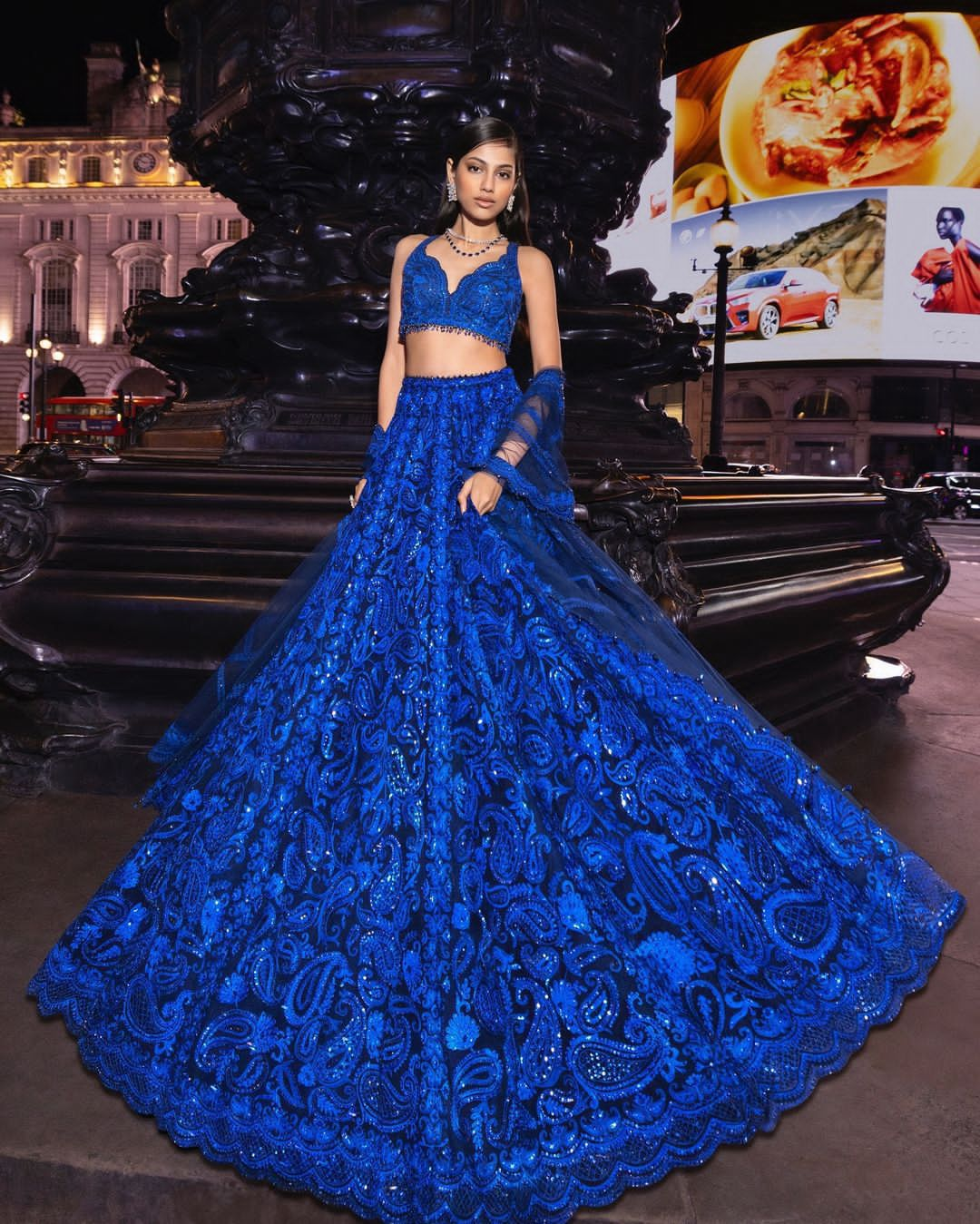 Celebrity Designer Bollywood inspired AlayaF Blue Lehenga for Bridesmaids