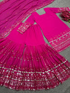 Designer Hot Pink Gharara Salwar suit set