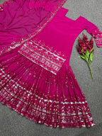 Designer Hot Pink Gharara Salwar suit set