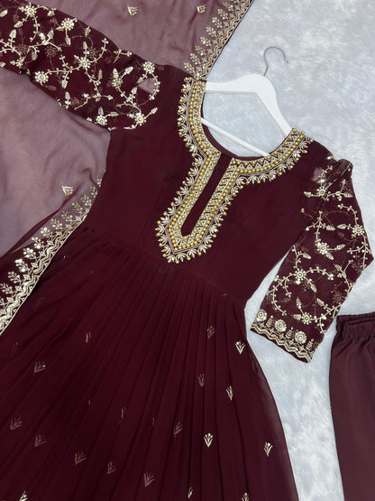 Ready to wear Long Gown with Dupatta set