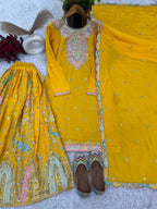 Readymade Yellow Sharara set for Haldi and Wedding Function