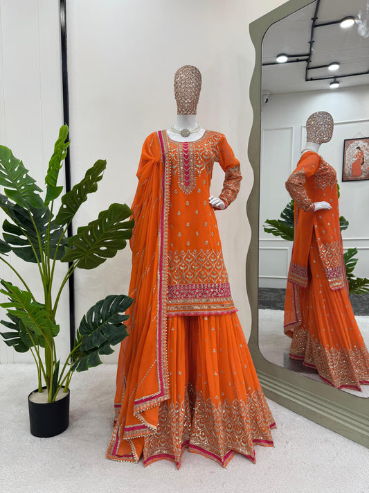 Readymade Orange flared Sharara set women