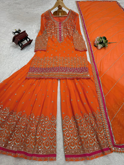 Readymade Orange flared Sharara set women