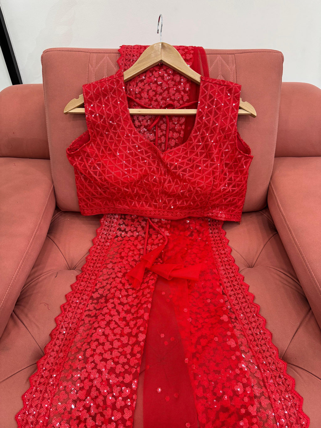 Designer Red Saree for wedding and party