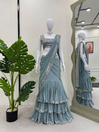 Ruffle  Lehenga Saree for wedding wear