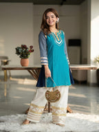 Kareena inspired full stitched Chanderi kurta set