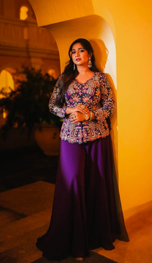 Shreya Ghoshal inspired bollywood style Fully Stitched Partywear Set