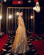 Sabyasachi Inspired Golden Shimmer Sequin lehenga set for women sure to impress all brides and bridesmaids