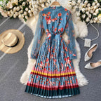 Annabelle Ruffle Printed Pleated Dress - 24th Spoke