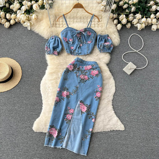 Isabel Summer Denim Two Piece Set - 24th Spoke