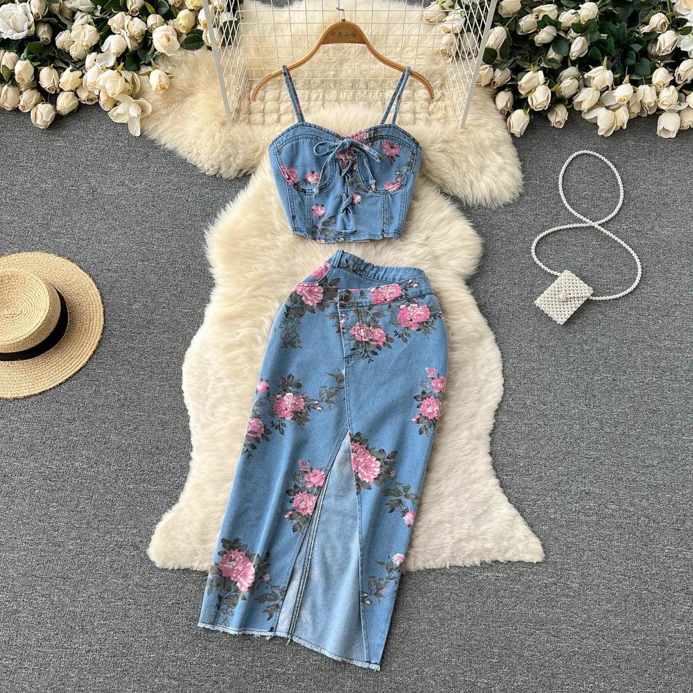 Isabel Summer Denim Two Piece Set - 24th Spoke