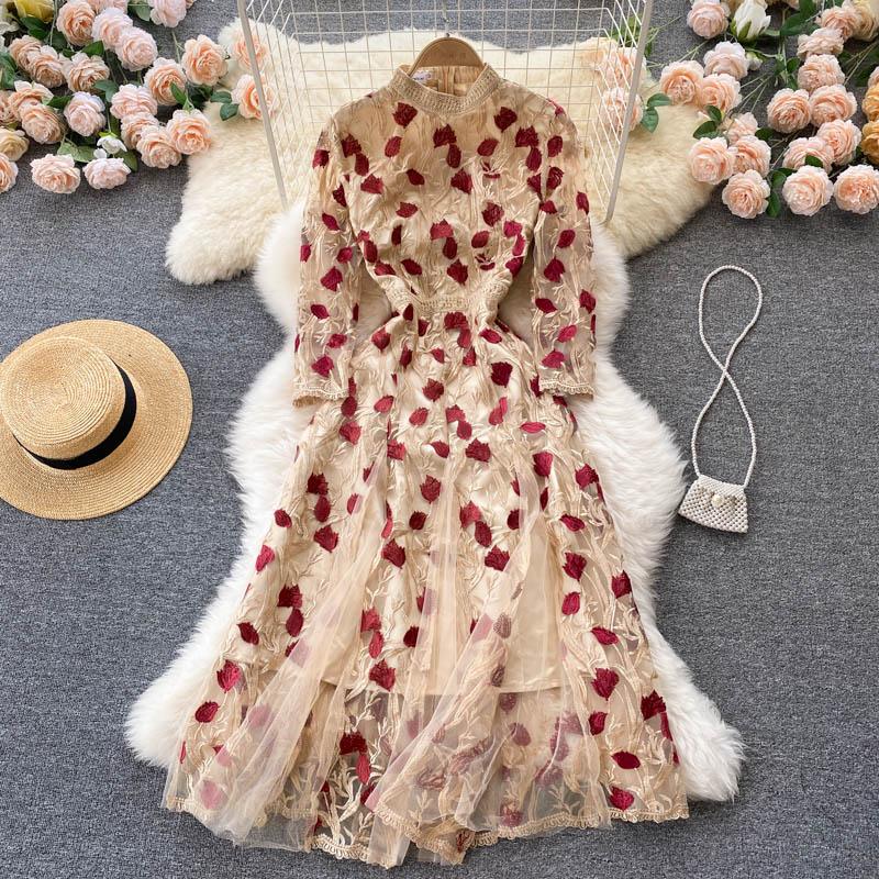 Nina Retro Embroidery Dress - 24th Spoke