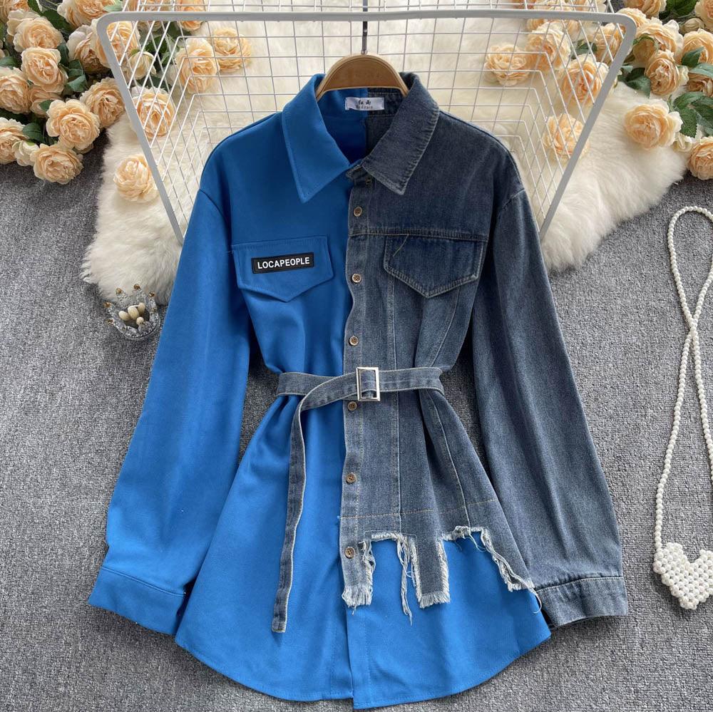 Abbie Denim Lapel Dress - 24th Spoke