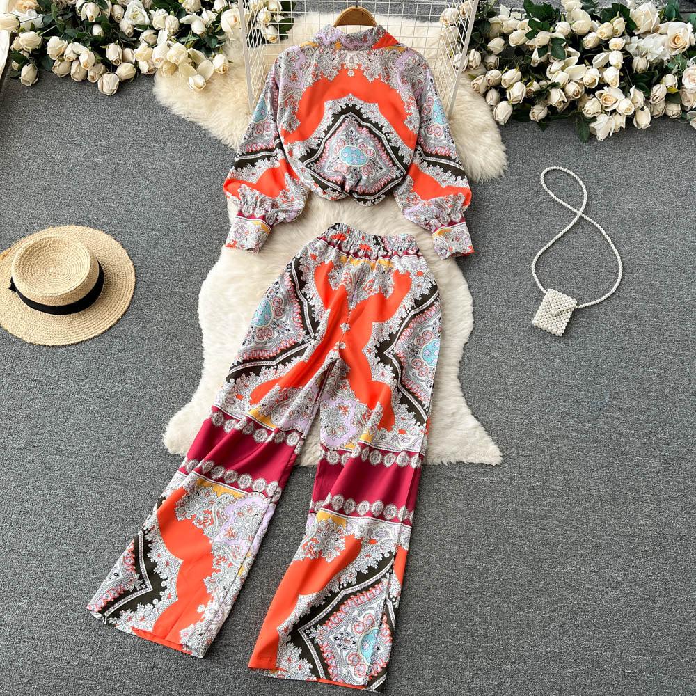 Isla Summer Print Wide Leg Dress Set - 24th Spoke