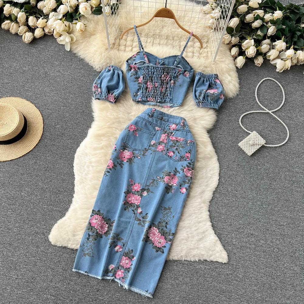 Isabel Summer Denim Two Piece Set - 24th Spoke