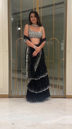 Ruffle  Lehenga Saree for wedding wear