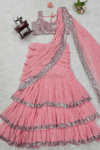 Ruffle  Lehenga Saree for wedding wear