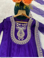 Readymade purple kurta suit set for party and wedding