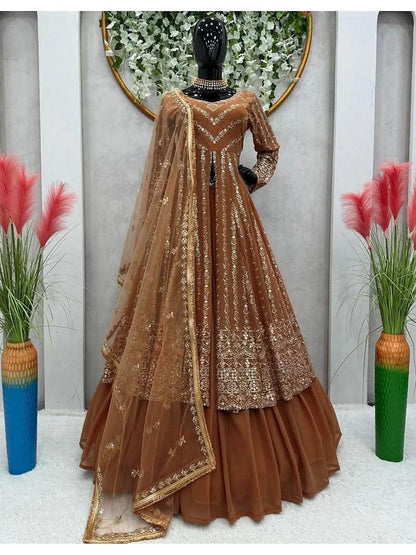 Wedding Wear Golden Kurta lehenga Set - 24th Spoke