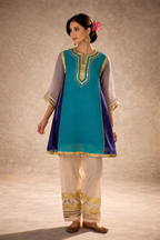 Kareena inspired full stitched Chanderi kurta set