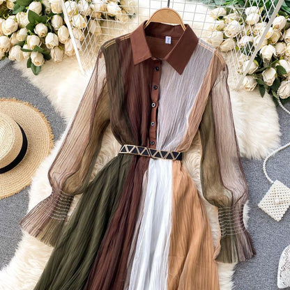 Trending Brown Net Dress - 24th Spoke