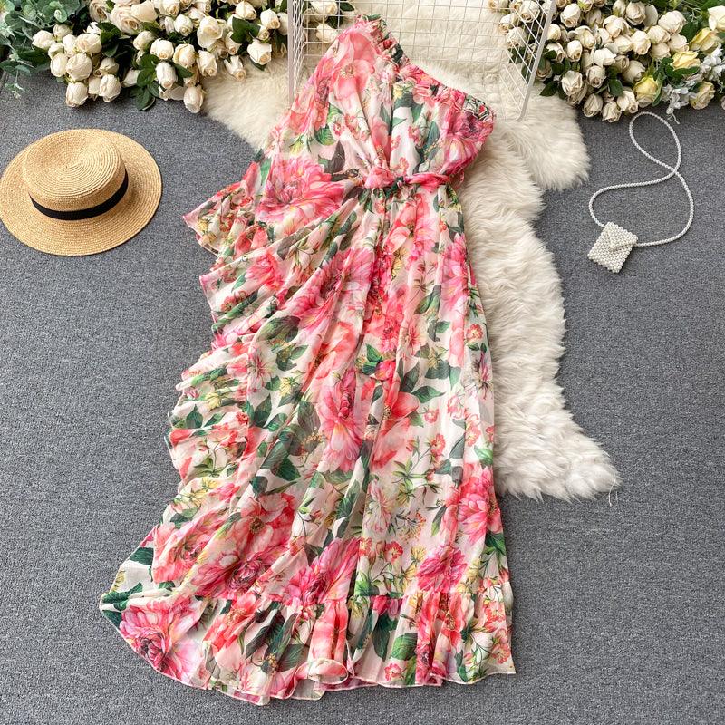 Women One Shoulder Floral Dress - 24th Spoke