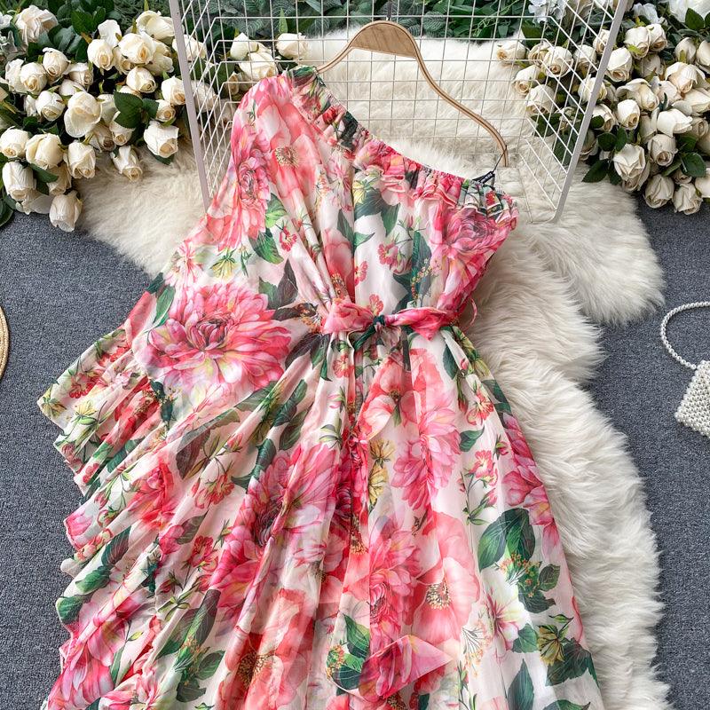 Women One Shoulder Floral Dress - 24th Spoke