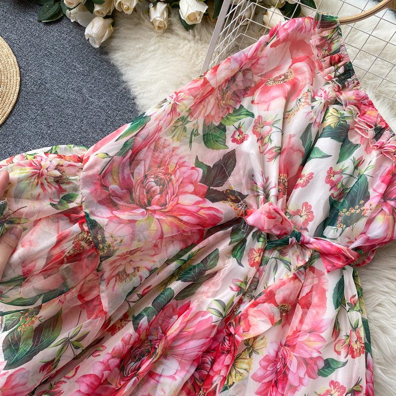 Women One Shoulder Floral Dress - 24th Spoke