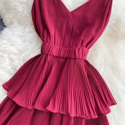 Ellie Pleated Ruffle Dress - 24th Spoke