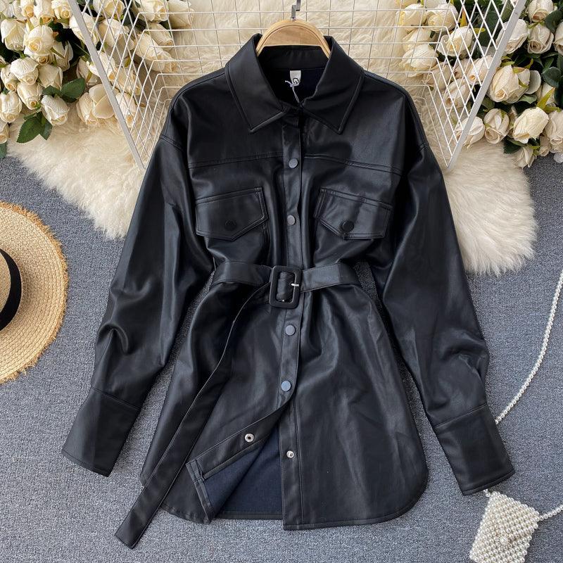 Women Leather Jacket Dress - 24th Spoke