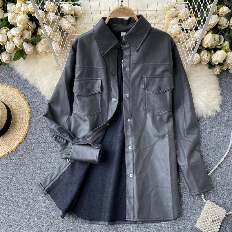 Women Leather Jacket Dress - 24th Spoke