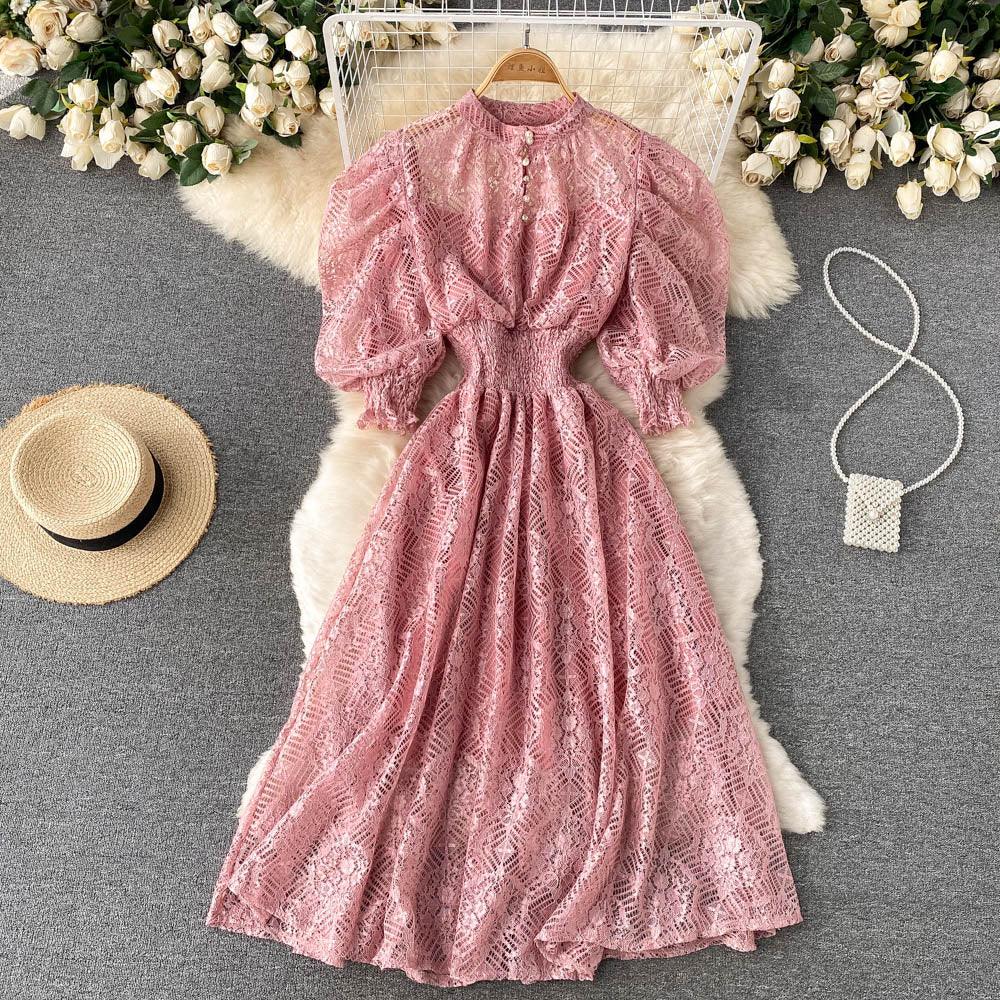 Helen Puff Sleeve Lace Dress - 24th Spoke