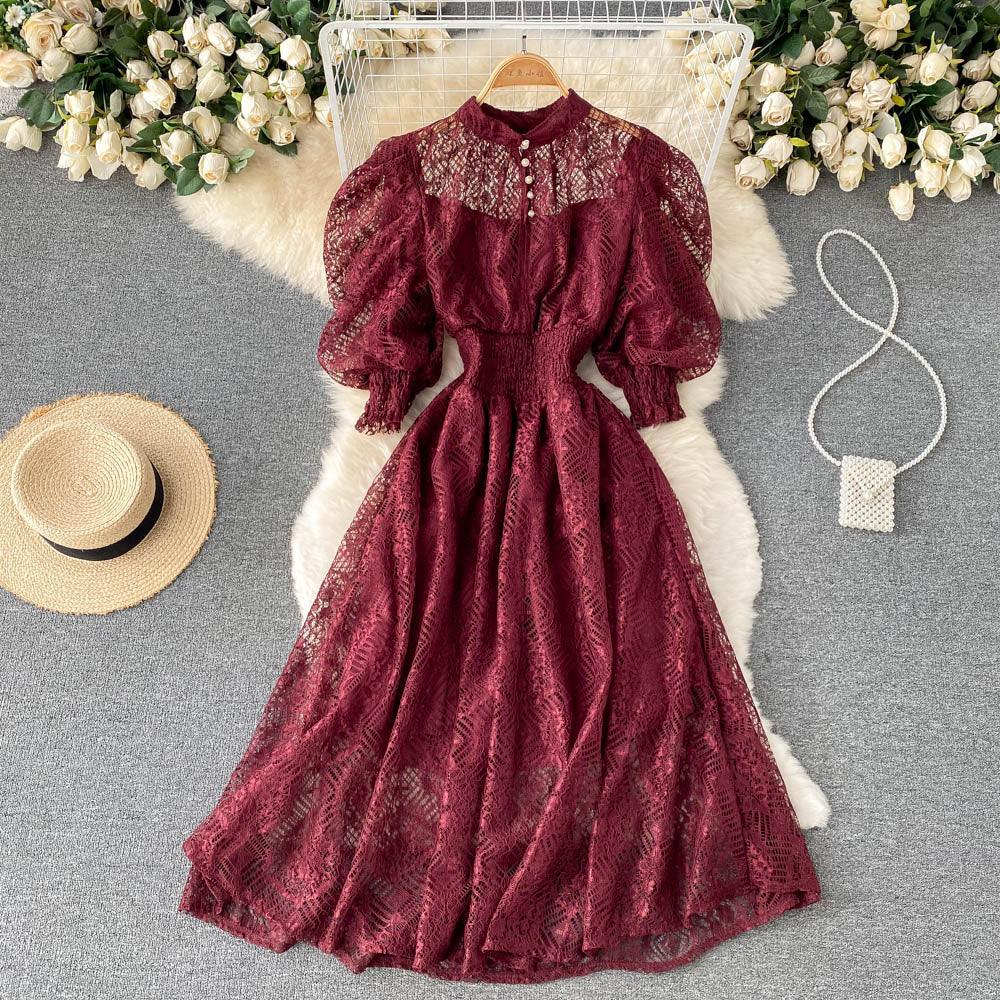 Helen Puff Sleeve Lace Dress - 24th Spoke