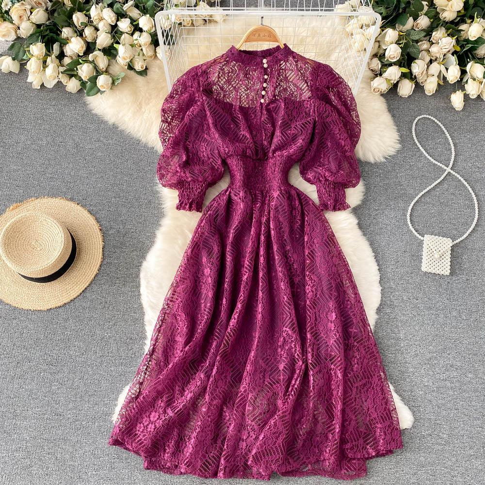 Helen Puff Sleeve Lace Dress - 24th Spoke