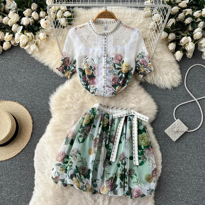 Jasmine Lace Detail Two Piece Set - 24th Spoke