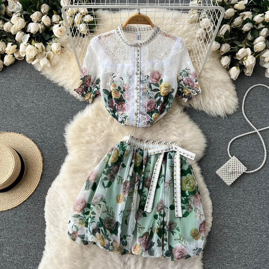 Jasmine Lace Detail Two Piece Set - 24th Spoke