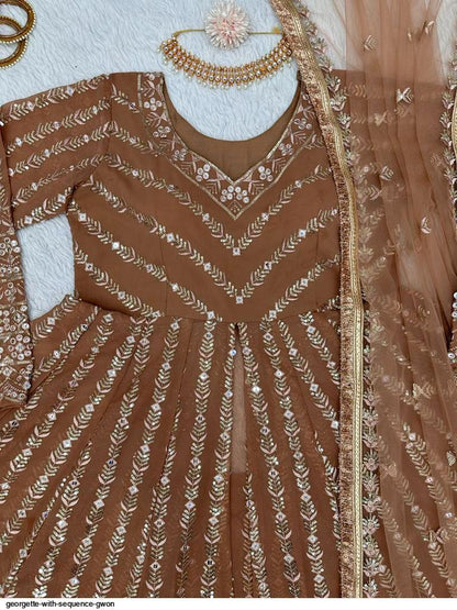 Wedding Wear Golden Kurta lehenga Set - 24th Spoke