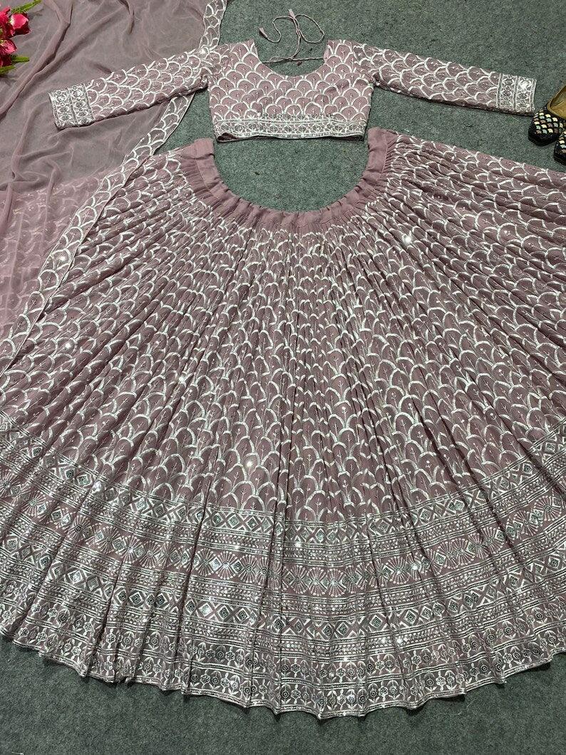 Dusty Peach Thread work Lehenga - 24th Spoke