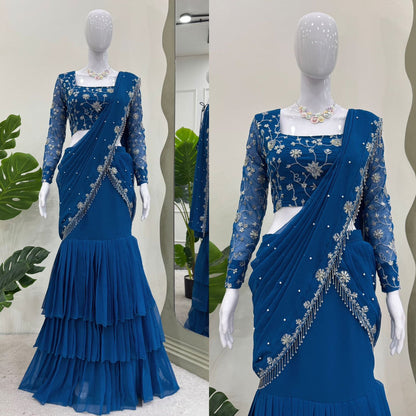 Prestitched Ready to wear Lehenga Saree