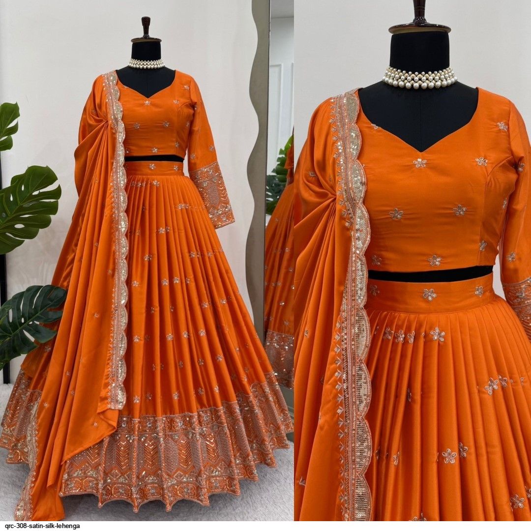 Trending Orange Flared Lehenga for haldi ,wedding and festive wear
