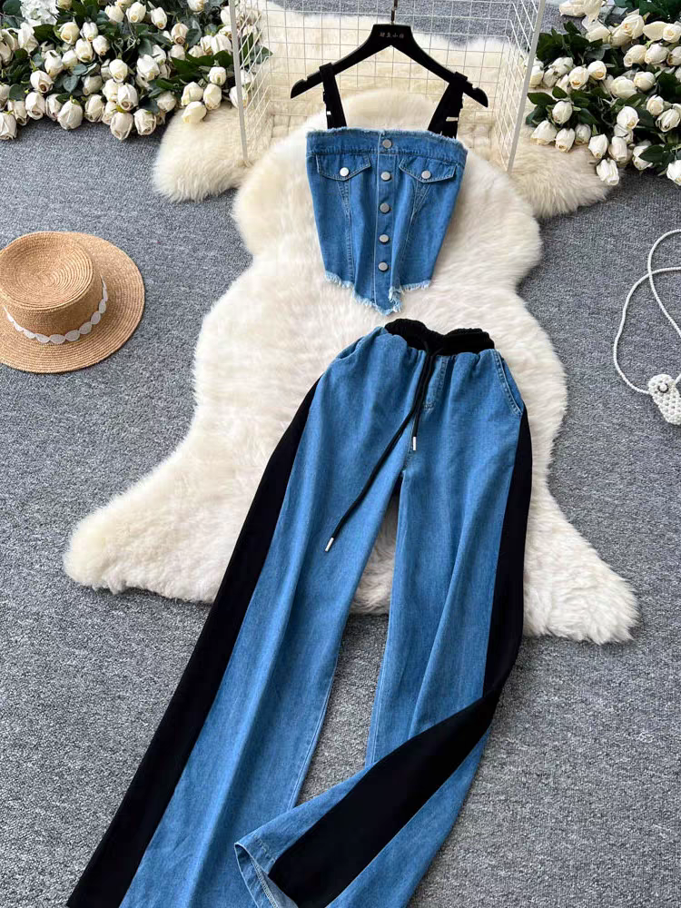 Jessica Summer Denim Two Piece Set - 24th Spoke