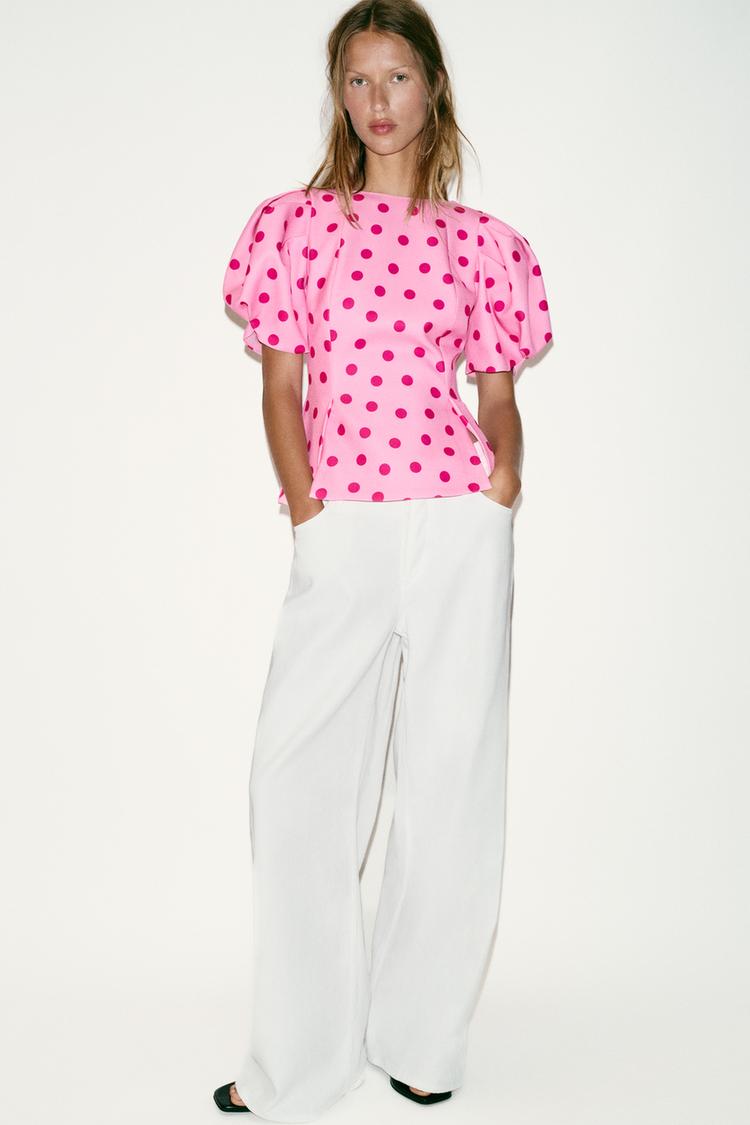 Sydney Puff Sleeve Polka Dot Top