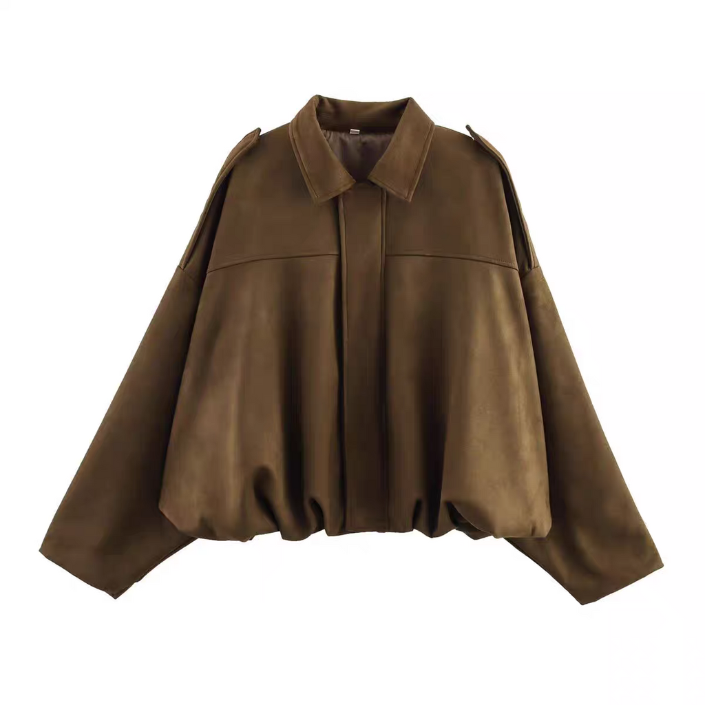 Eva Winter Zara Suede Bomber Jacket