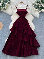 Kirsten Velvet Ruffle Dress