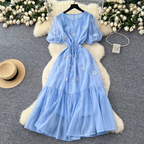 Marissa Summer Luxury Mesh Long Dress