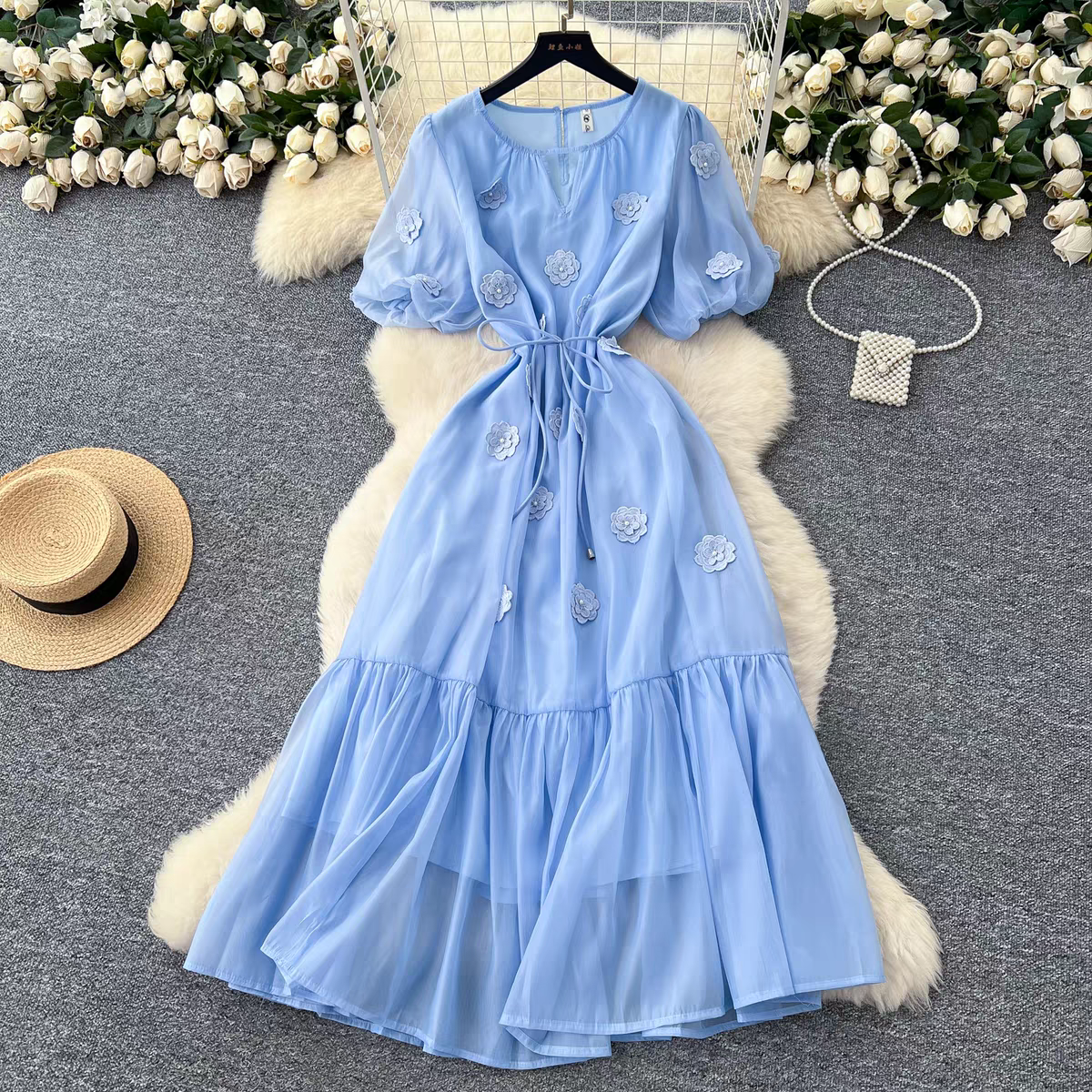 Marissa Summer Luxury Mesh Long Dress