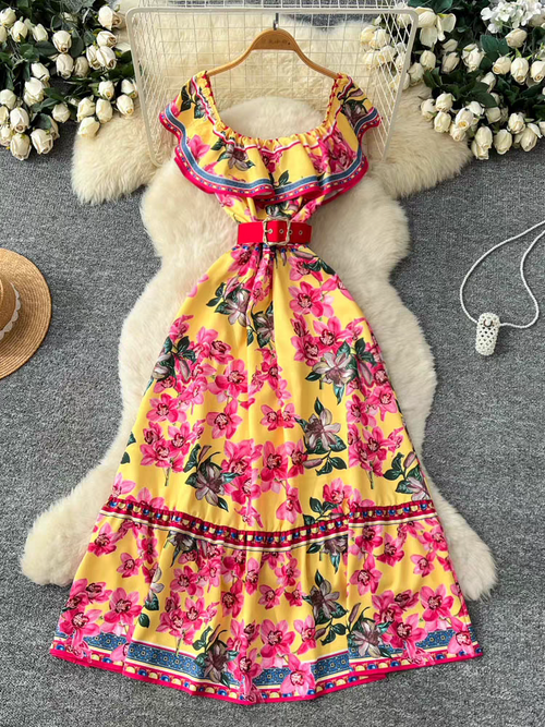 Leona Summer Ruffle Maxi Dress