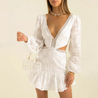 Michele Summer Retro V Neck Dress - 24th Spoke